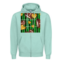 American Football Field And Hearts Seamless Pattern Zipper Hoodie | Teevron