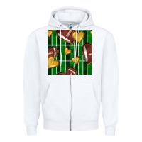 White american football field and hearts seamless pattern Zipper Hoodie - BundleAndBundleShop