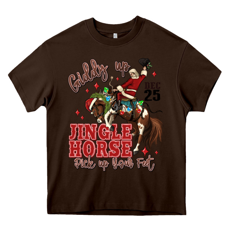 Giddy Up Jingle Horse Pick Up Your Feet Heavy Core Tee by MaliasSmallBusiness | Teevron