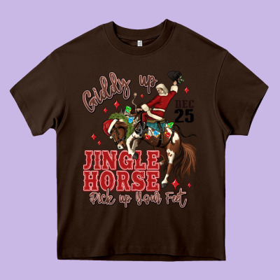 Giddy Up Jingle Horse Pick Up Your Feet Heavy Core Tee Designed By Maliassmallbusiness