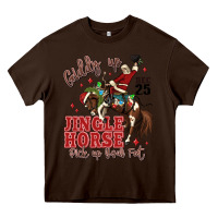 Chocolate Brown giddy up jingle horse pick up your feet Heavy Core Tee - MaliasSmallBusiness