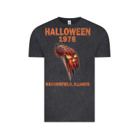 Vintage Black Halloween 1978 Holiday Spooky Myers Pumpkin Haddonfield Vintage Tee - minhPixels
