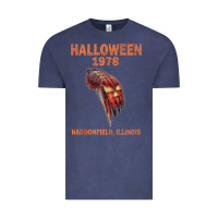 Vintage Denim Halloween 1978 Holiday Spooky Myers Pumpkin Haddonfield Vintage Tee - minhPixels