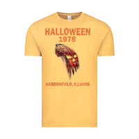 Vintage Mustard Halloween 1978 Holiday Spooky Myers Pumpkin Haddonfield Vintage Tee - minhPixels