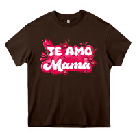 Chocolate Brown te amo mama Heavy Core Tee - JahusDesignShop