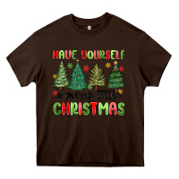 Chocolate Brown have yourself a merry little christmas Heavy Core Tee - MaliasSmallBusiness