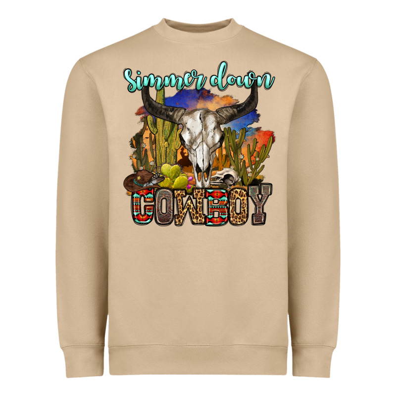 Simmer Down Cowboy Heavyweight Sweatshirt by OliviaCreatesArt | Teevron
