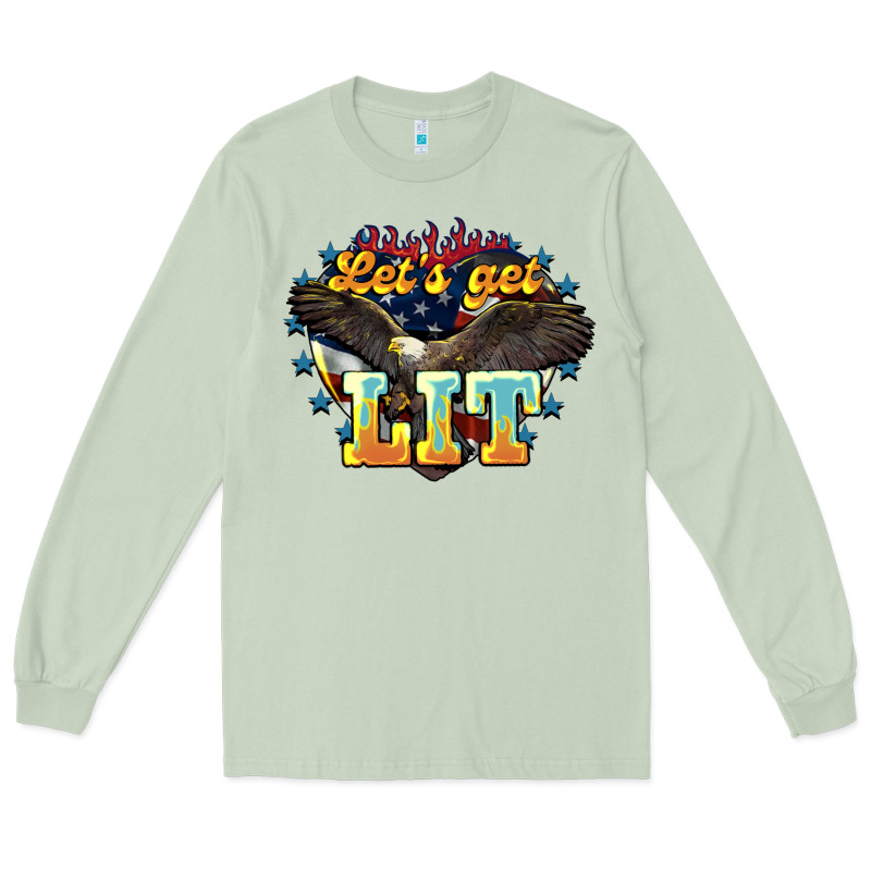 Let's Get Lit America Eagle 4th Of July Long Sleeve Tee by HowdyJamesFarm | Teevron