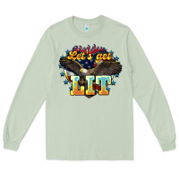 Matcha Let's get lit America Eagle 4th of july Long Sleeve Tee - HowdyJamesFarm