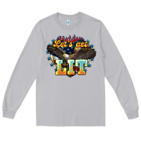 Moon Dust Let's get lit America Eagle 4th of july Long Sleeve Tee - HowdyJamesFarm