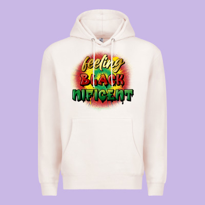 Feeling Blacknificent Premium Hoodie Designed By Fadigitalartstudio