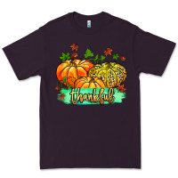 Plum thankful pumpkins with glitter Premium Tee - MaliasSmallBusiness