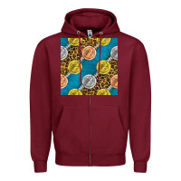 Burgundy american football medal with leopard Zipper Hoodie - BundleAndBundleShop