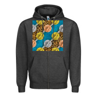 Charcoal Heather american football medal with leopard Zipper Hoodie - BundleAndBundleShop