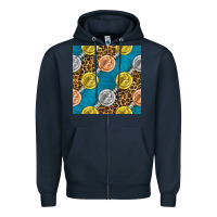 Navy american football medal with leopard Zipper Hoodie - BundleAndBundleShop