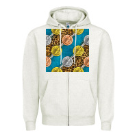 Oatmeal Heather american football medal with leopard Zipper Hoodie - BundleAndBundleShop