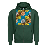 Sports Green american football medal with leopard Zipper Hoodie - BundleAndBundleShop