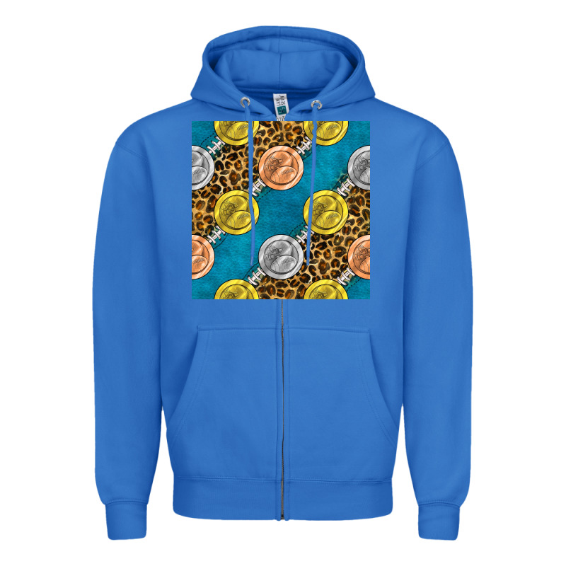 American Football Medal With Leopard Zipper Hoodie by BundleAndBundleShop | Teevron