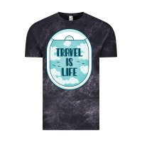 Cloud Black Travel Is Life Funny Traveling Gift Vintage Tee - minhPixels
