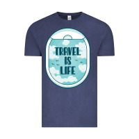 Vintage Denim Travel Is Life Funny Traveling Gift Vintage Tee - minhPixels