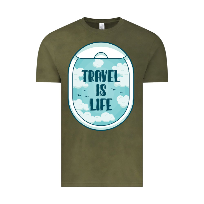 Travel Is Life Funny Traveling Gift Vintage Tee by minhPixels | Teevron