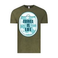Vintage Olive Travel Is Life Funny Traveling Gift Vintage Tee - minhPixels