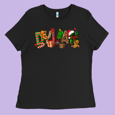 Personalized Christmas Themed Ladies Tee Designed By Nancycooperartshop