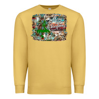 Antique Gold merry Christmas tree western Premium Sweatshirt - CowhideDigitalArt