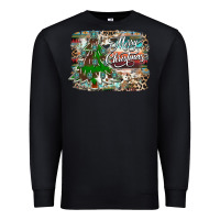 Black merry Christmas tree western Premium Sweatshirt - CowhideDigitalArt