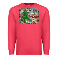 Cardinal merry Christmas tree western Premium Sweatshirt - CowhideDigitalArt