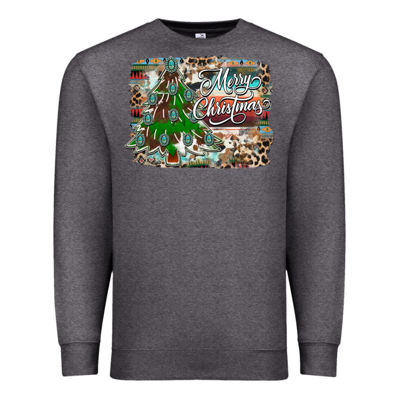 Merry Christmas Tree Western Premium Sweatshirt by CowhideDigitalArt | Teevron
