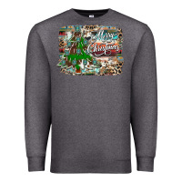 Charcoal Heather merry Christmas tree western Premium Sweatshirt - CowhideDigitalArt