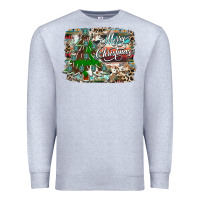 Heather Grey merry Christmas tree western Premium Sweatshirt - CowhideDigitalArt