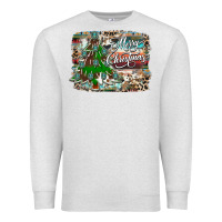 Oatmeal Heather merry Christmas tree western Premium Sweatshirt - CowhideDigitalArt