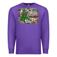 Purple merry Christmas tree western Premium Sweatshirt - CowhideDigitalArt