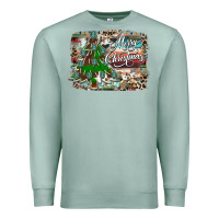 Seafoam merry Christmas tree western Premium Sweatshirt - CowhideDigitalArt