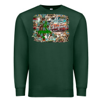 Sports Green merry Christmas tree western Premium Sweatshirt - CowhideDigitalArt