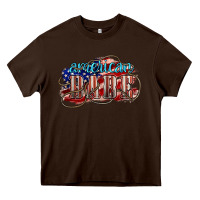 Chocolate Brown American babe Heavy Core Tee - NancyCooperArtShop