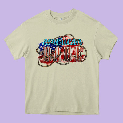 American Babe Heavy Core Tee Designed By Nancycooperartshop