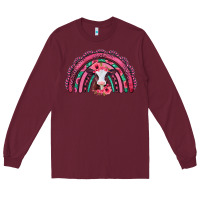 Burgundy valentines day pink gemstones baby calf rainbow Long Sleeve Tee - Jasminsmagicworld