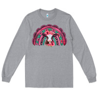 Heather Grey valentines day pink gemstones baby calf rainbow Long Sleeve Tee - Jasminsmagicworld