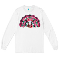 White valentines day pink gemstones baby calf rainbow Long Sleeve Tee - Jasminsmagicworld