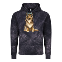 Cloud Black collie with bandanna Vintage Hoodie - texasbilliewilder