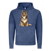 Vintage Denim collie with bandanna Vintage Hoodie - texasbilliewilder