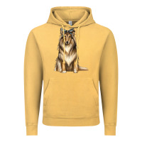 Vintage Mustard collie with bandanna Vintage Hoodie - texasbilliewilder