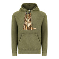 Vintage Olive collie with bandanna Vintage Hoodie - texasbilliewilder