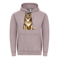 Vintage Zinc collie with bandanna Vintage Hoodie - texasbilliewilder