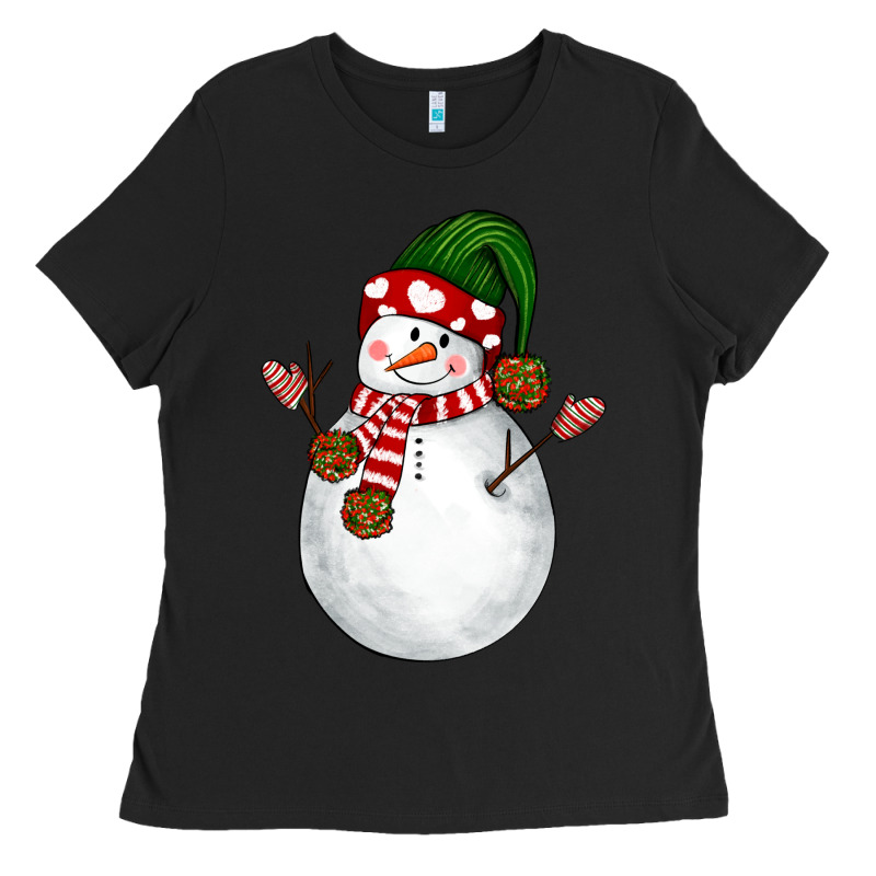 Snowman Ladies Tee by NancyCooperArtShop | Teevron