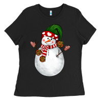 Black Snowman Ladies Tee - NancyCooperArtShop