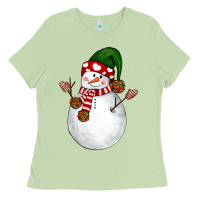 Matcha Snowman Ladies Tee - NancyCooperArtShop